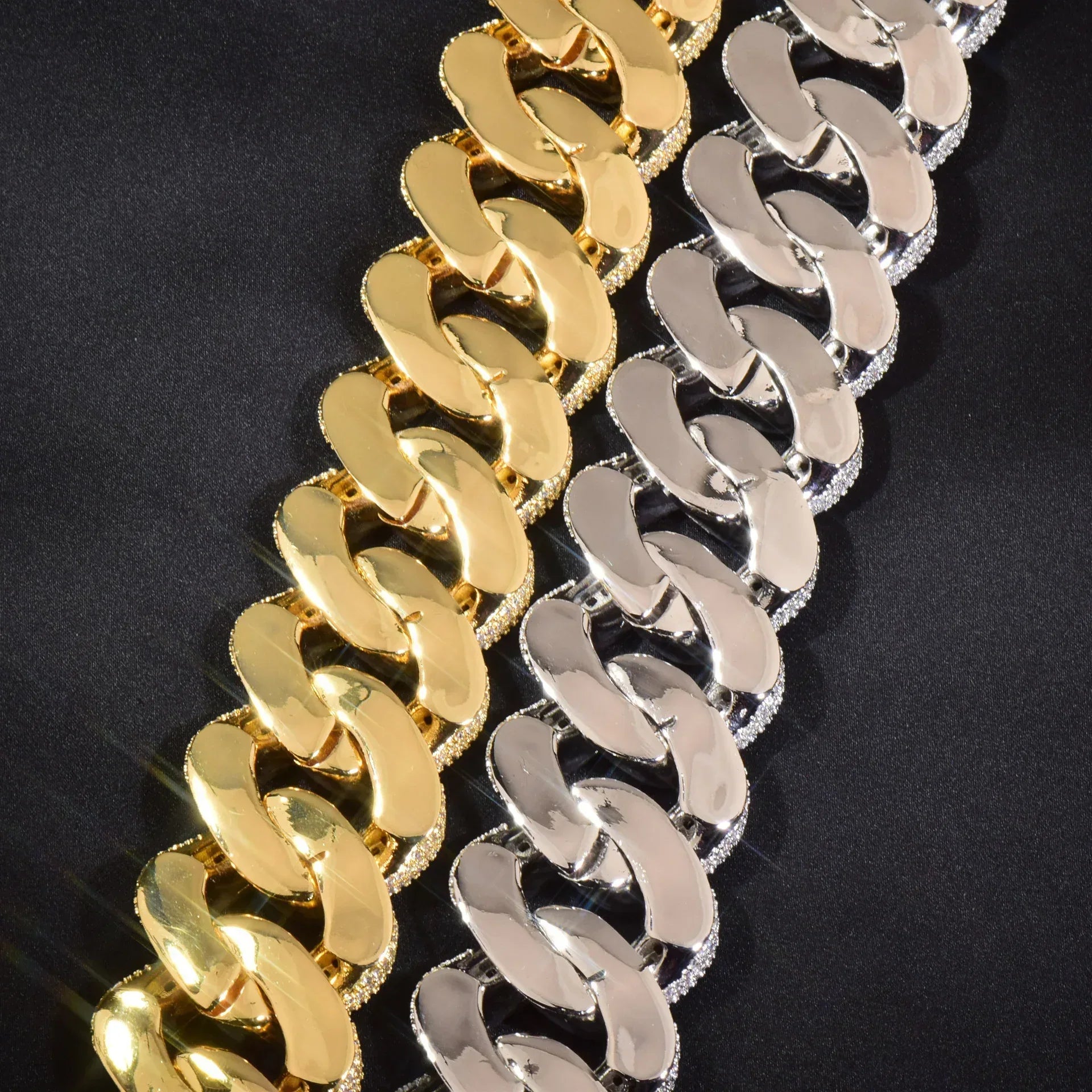 28mm Iced Out T-Shape Cuban Chain Necklace with Slanted Clasp | Unisex Hip Hop Jewelry | Caratix Jewelry - CaratixJewelry